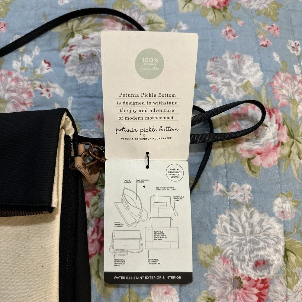 Petunia Pickle Bottom Crossover Clutch Black Stone Diaper Bag Baby Imperfection